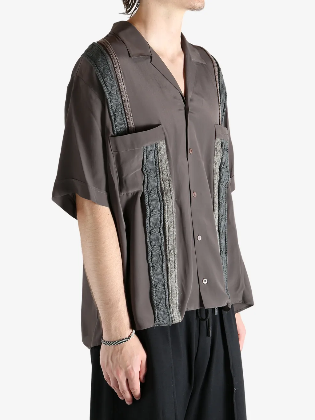 Cable-Knit Panel Shirt