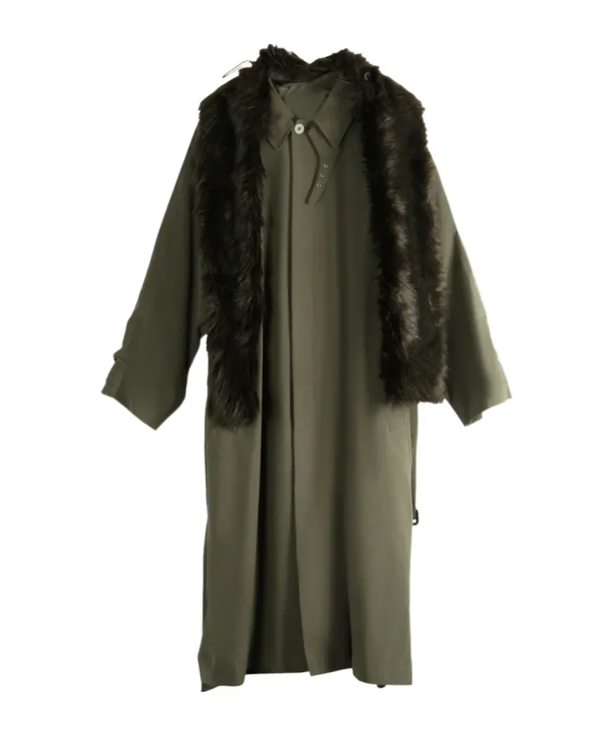 Faux-Fur Panelled Coat