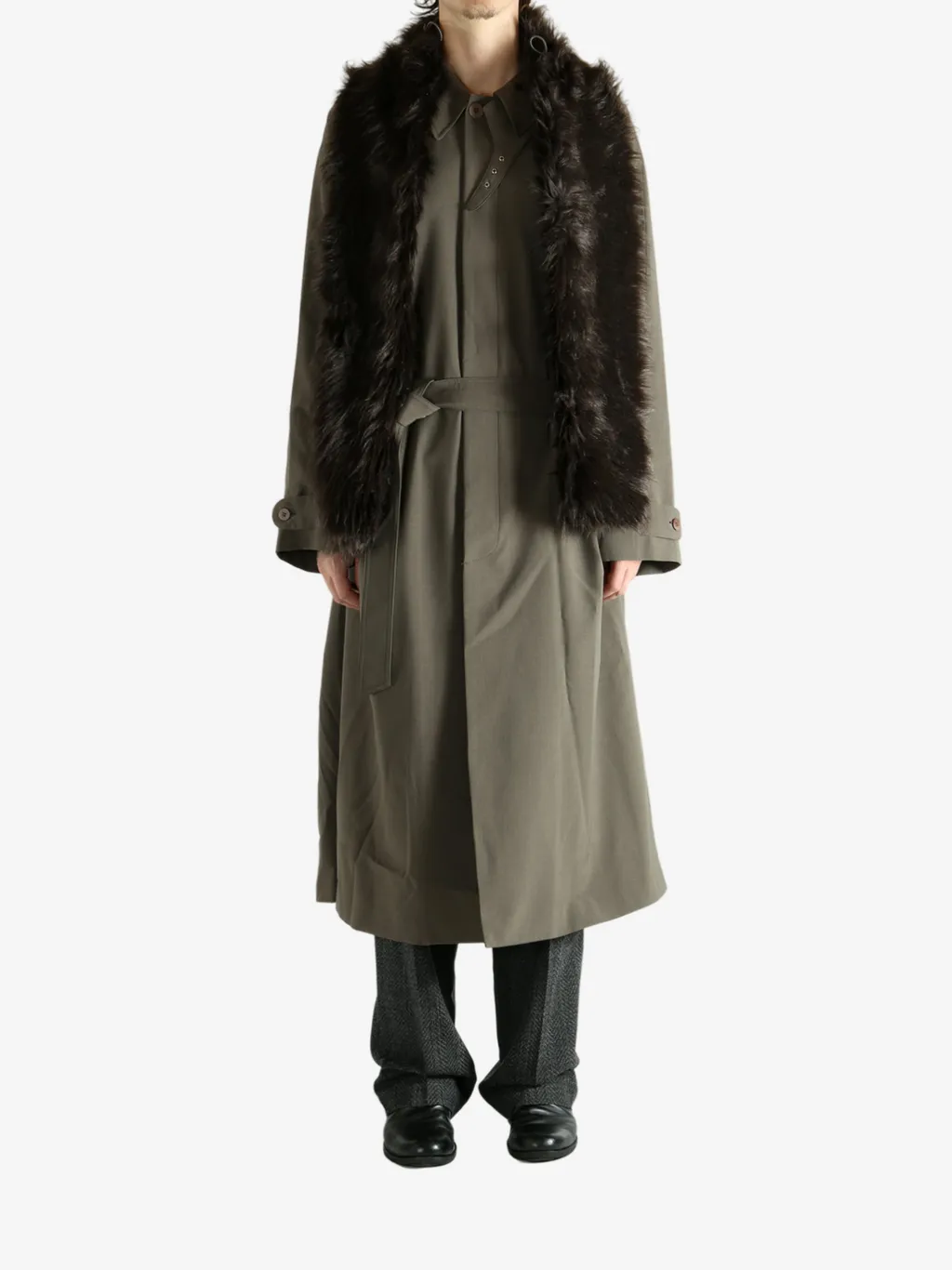 Faux-Fur Panelled Coat