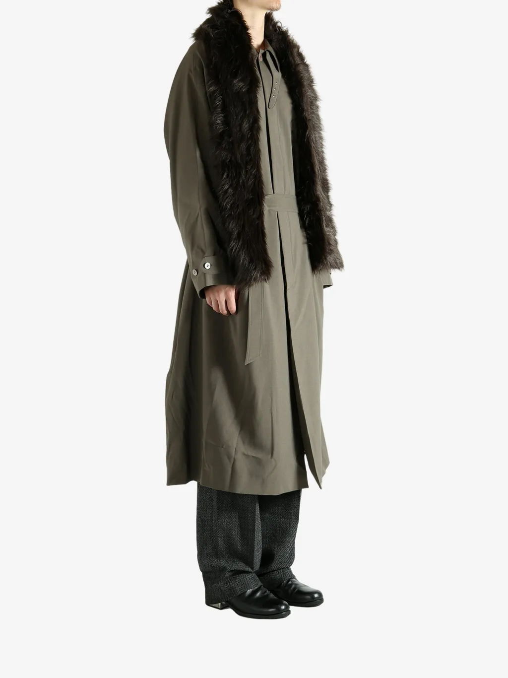 Faux-Fur Panelled Coat