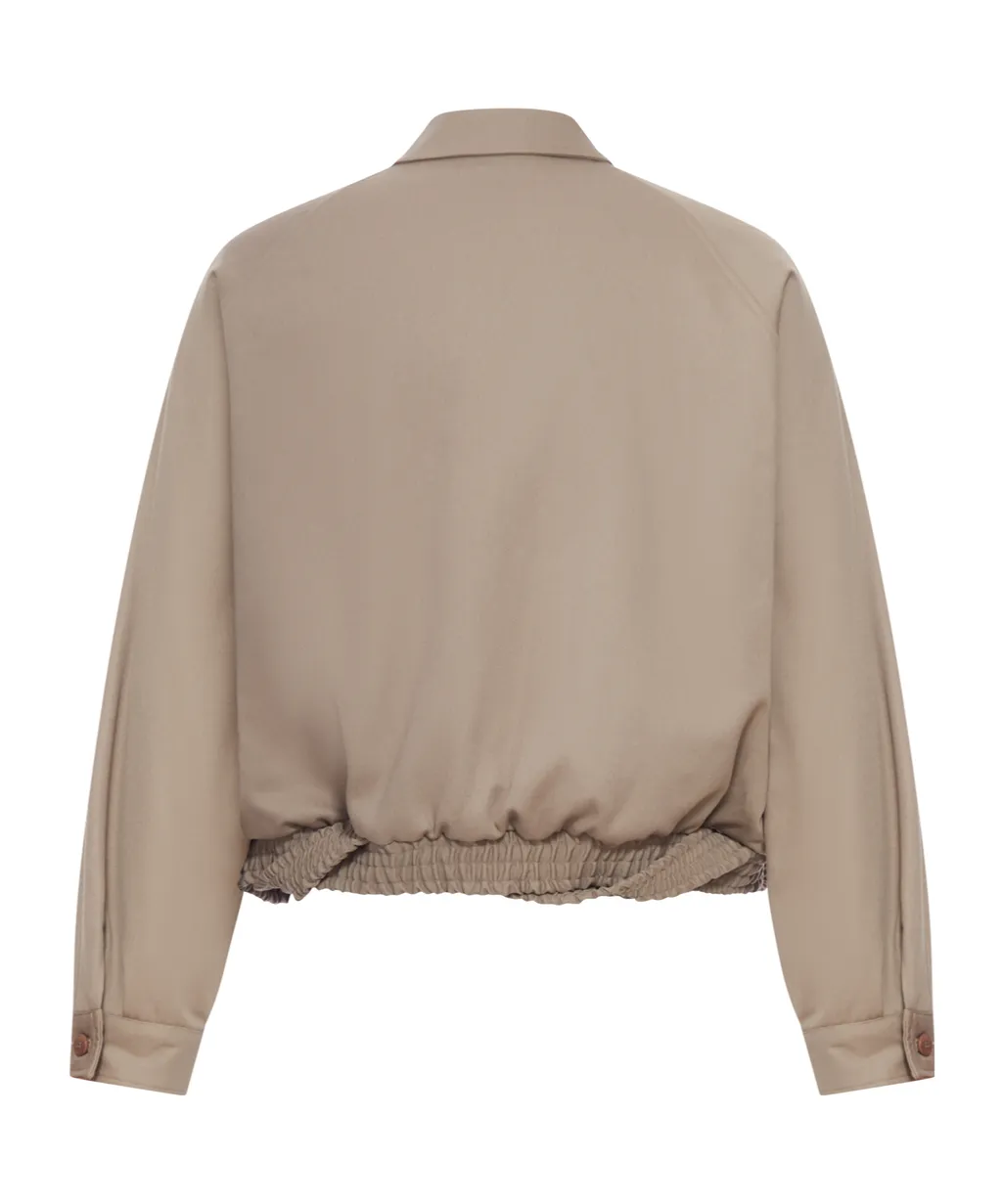 Woven-Elastic Hem Jacket