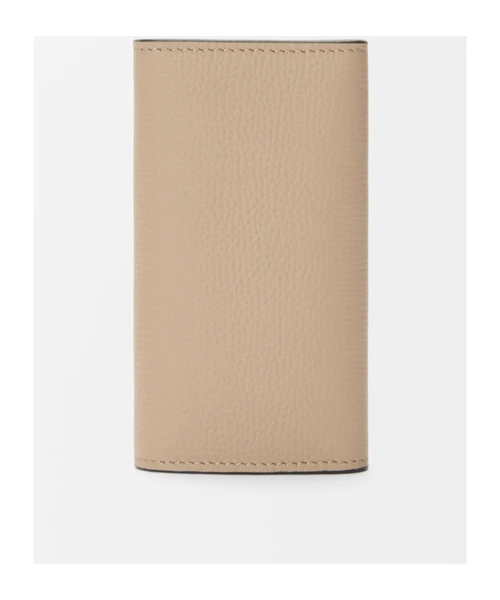 Anagram Key Case In Pebble Grained Calfskin