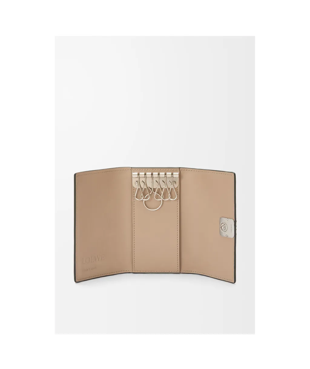 Anagram Key Case In Pebble Grained Calfskin