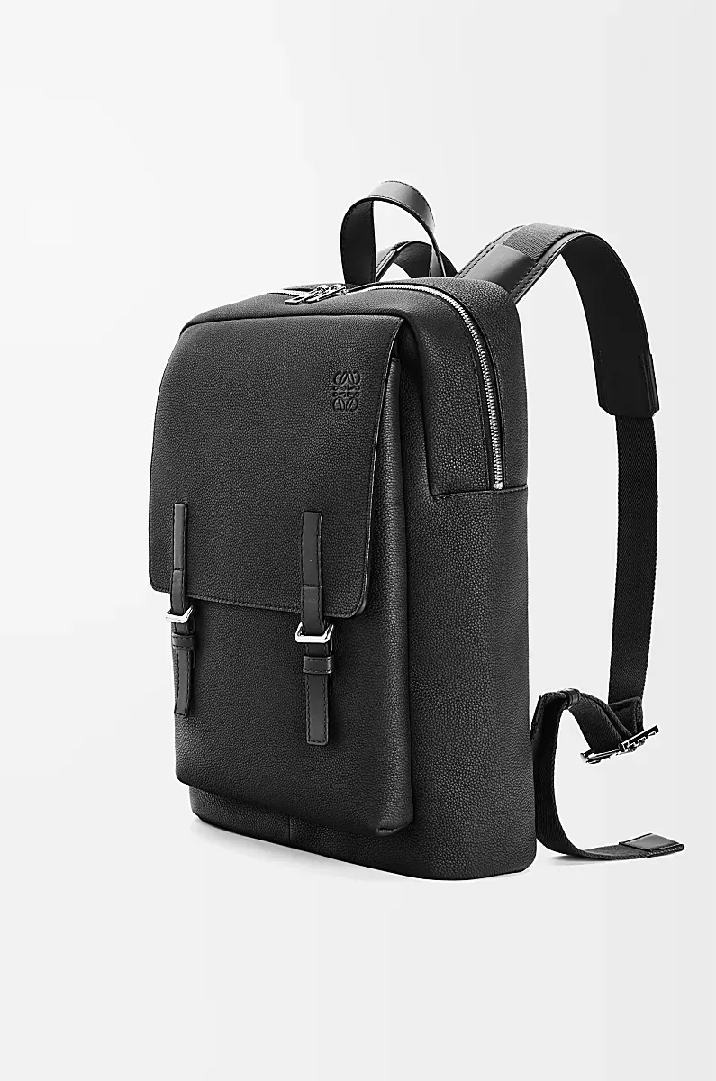 Military Backpack In Soft Grained Calfskin