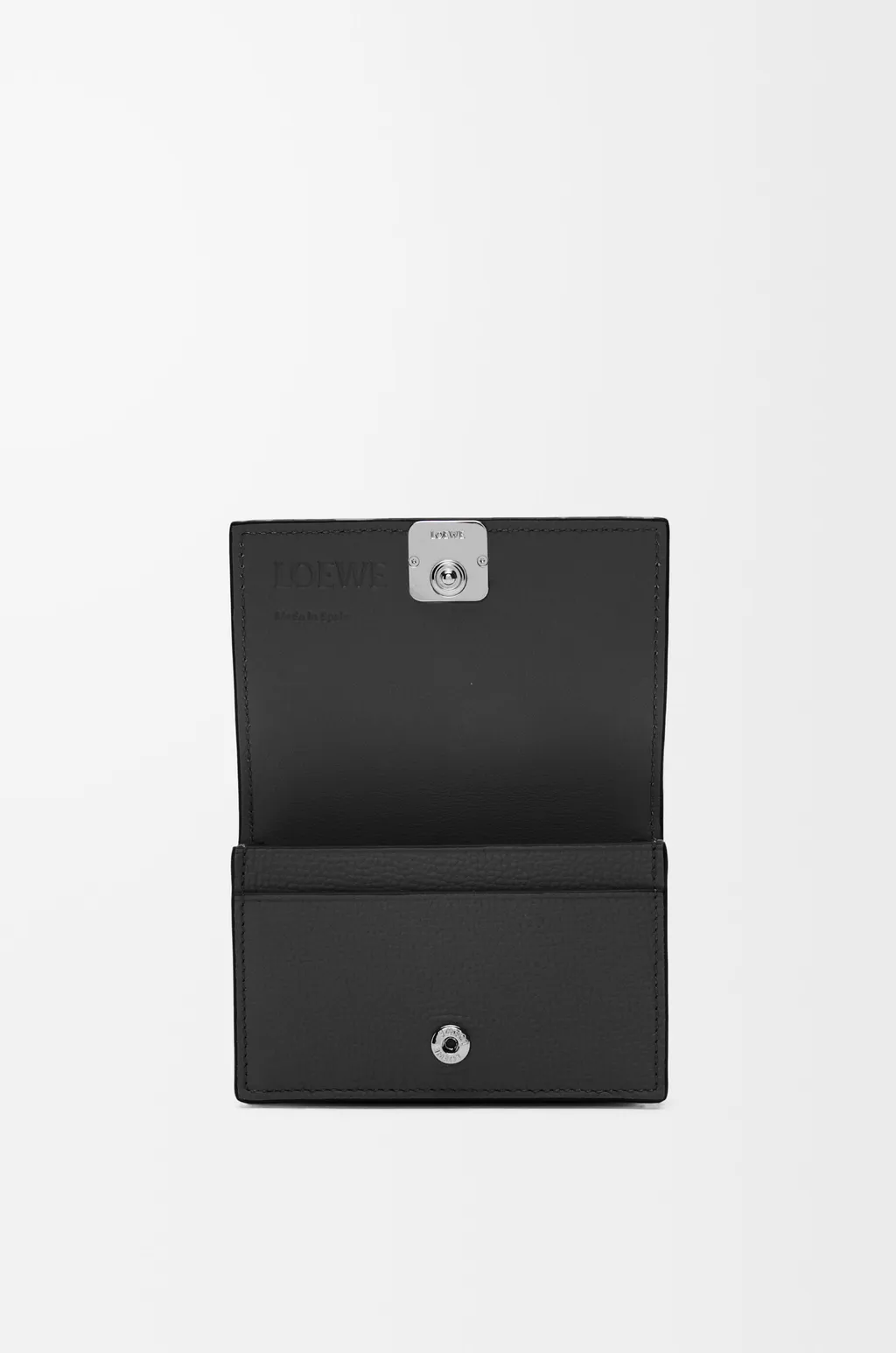 Anagram Business Cardholder In Pebble Grained Calfskin