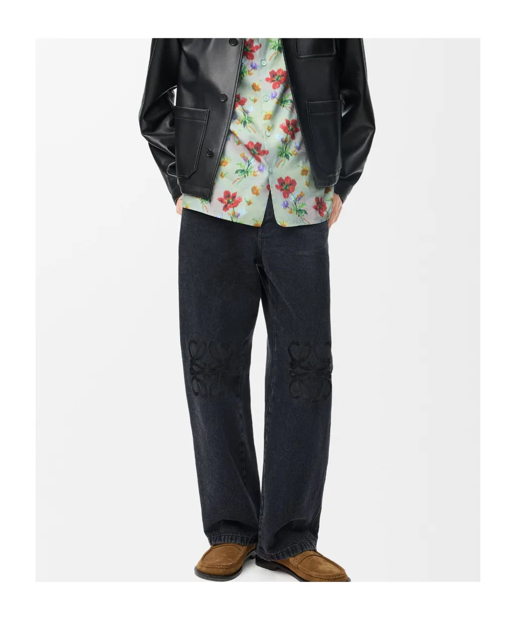 Anagram Embroidered Jeans