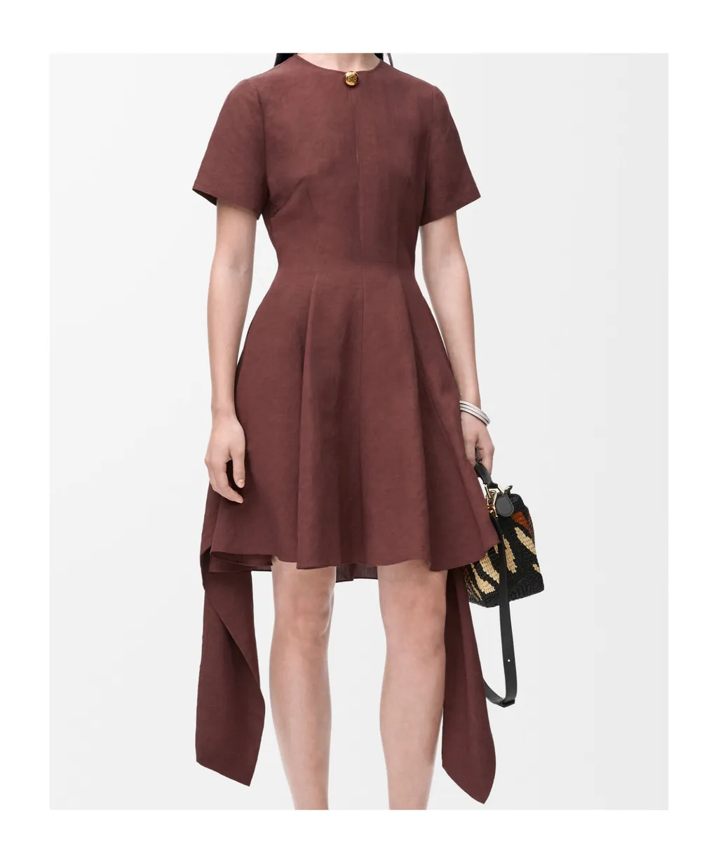 Pebble Dress In Viscose And Linen