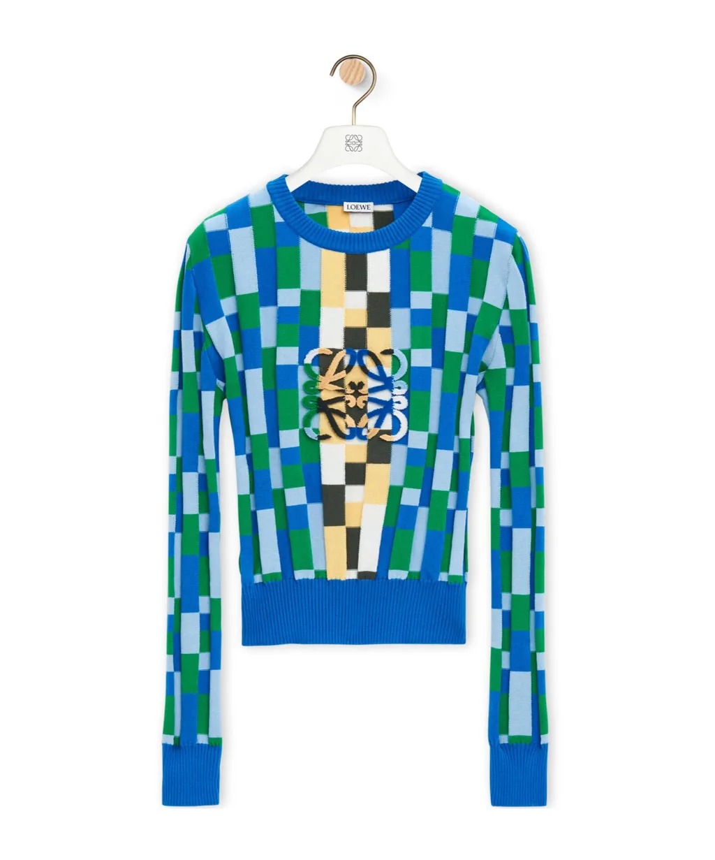 Anagram Geometric Pattern Intarsia Jumper