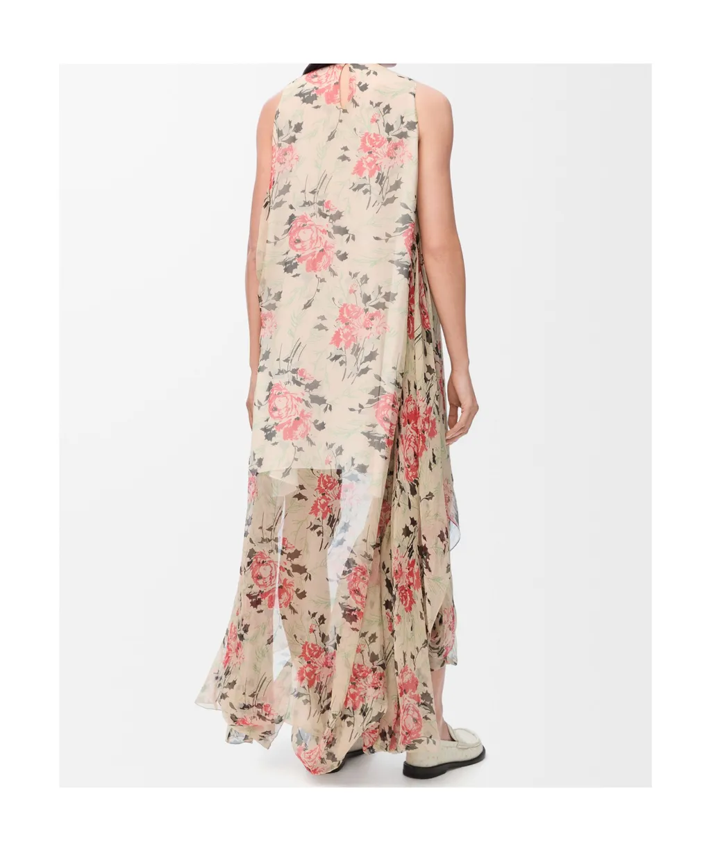Sleeveless Asymmetric Hem Maxi Dress