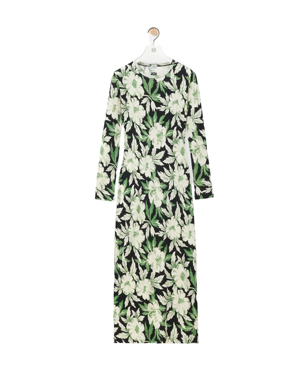 Floral Printed Crewneck Dress