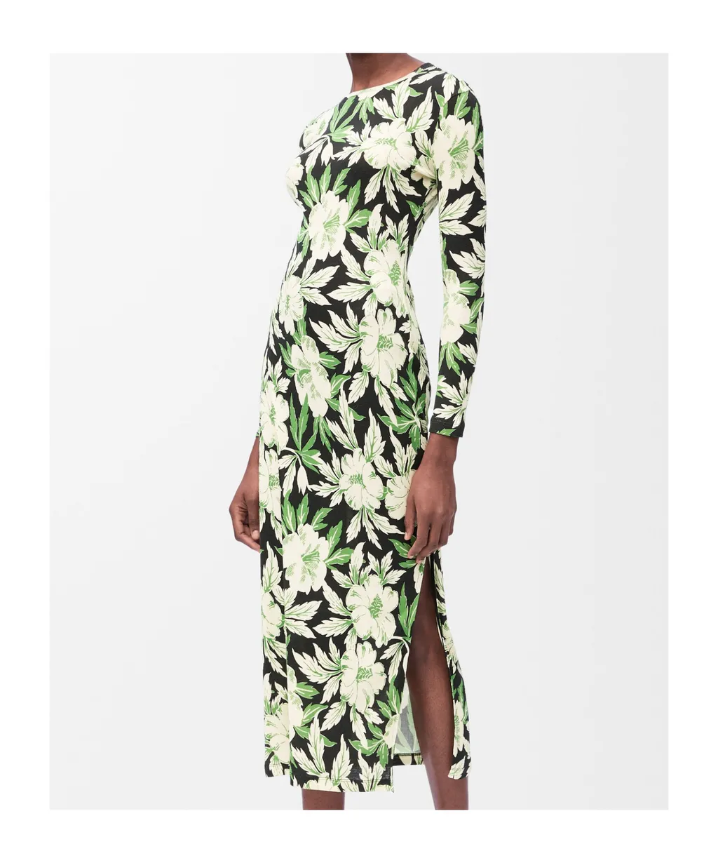 Floral Printed Crewneck Dress