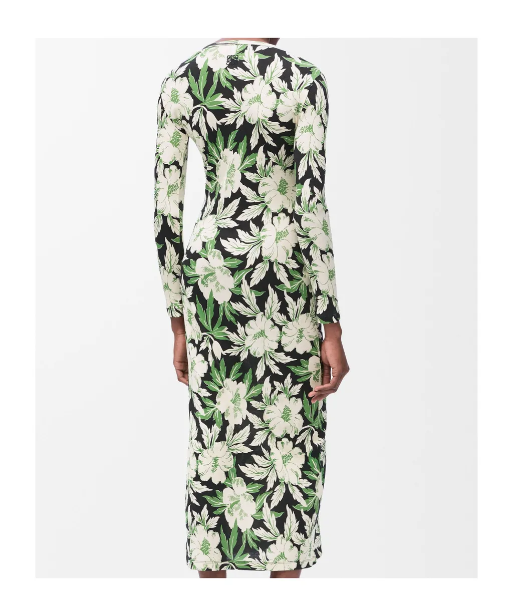 Floral Printed Crewneck Dress