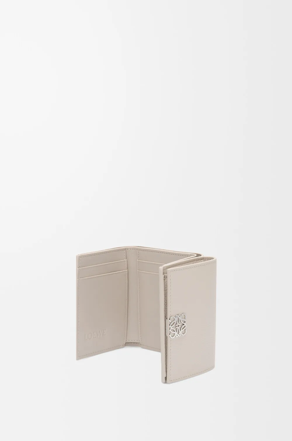 Anagram Trifold Wallet In Pebble Grained Calfskin