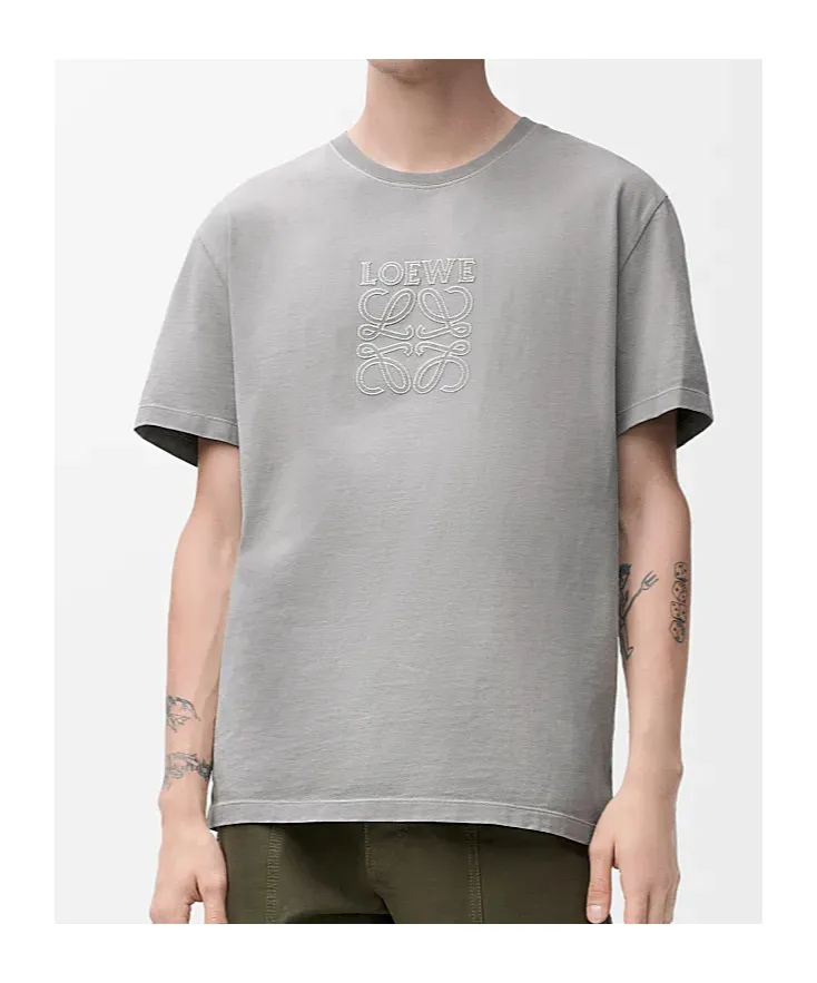 Anagram-Embroidered Crew Neck T-Shirt