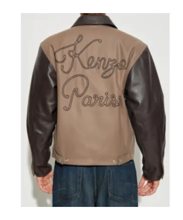 Kenzo Paris Chainstitch Blouson In Wool And Leather