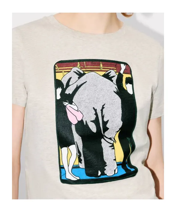 Elephant-Print Cotton Top