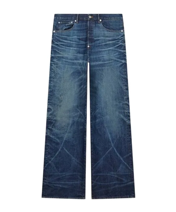 Logo Patch Straight Leg Jeans