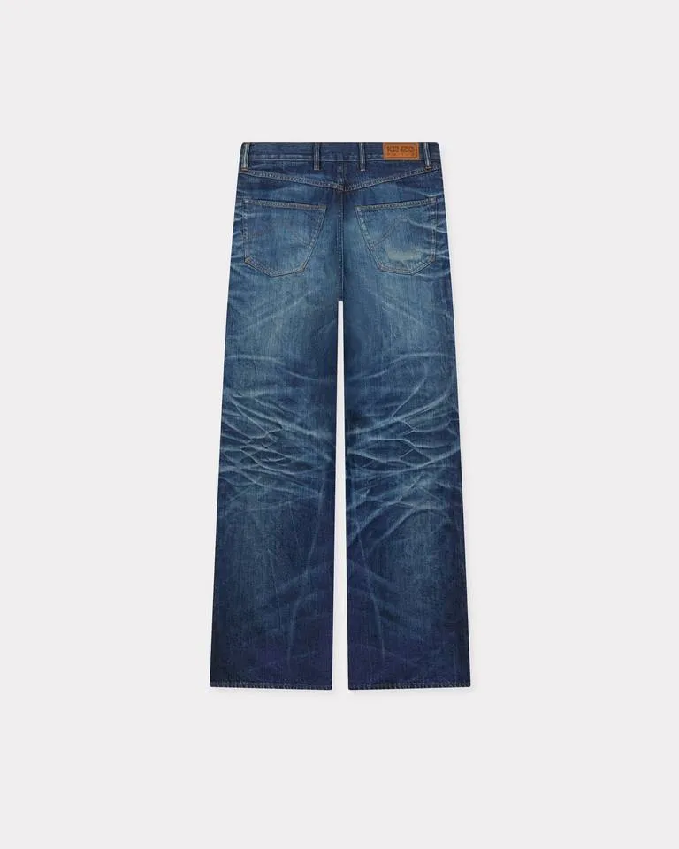 Logo Patch Straight Leg Jeans