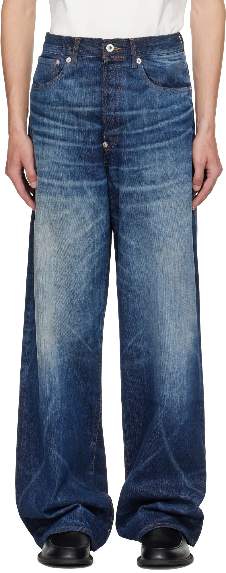 Logo Patch Straight Leg Jeans