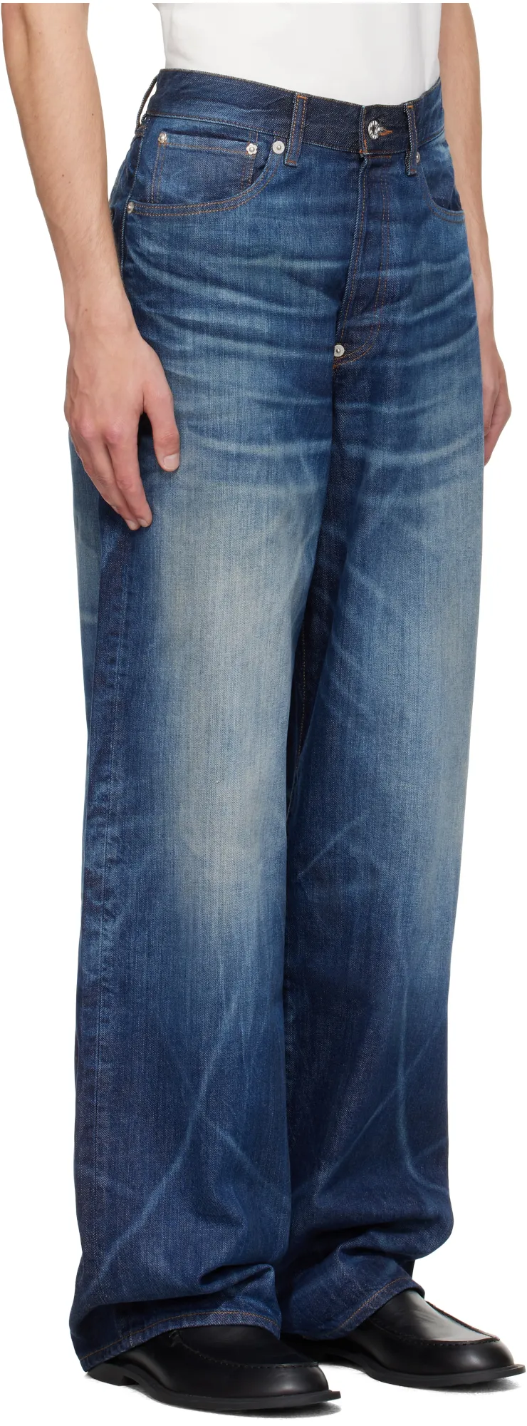 Logo Patch Straight Leg Jeans