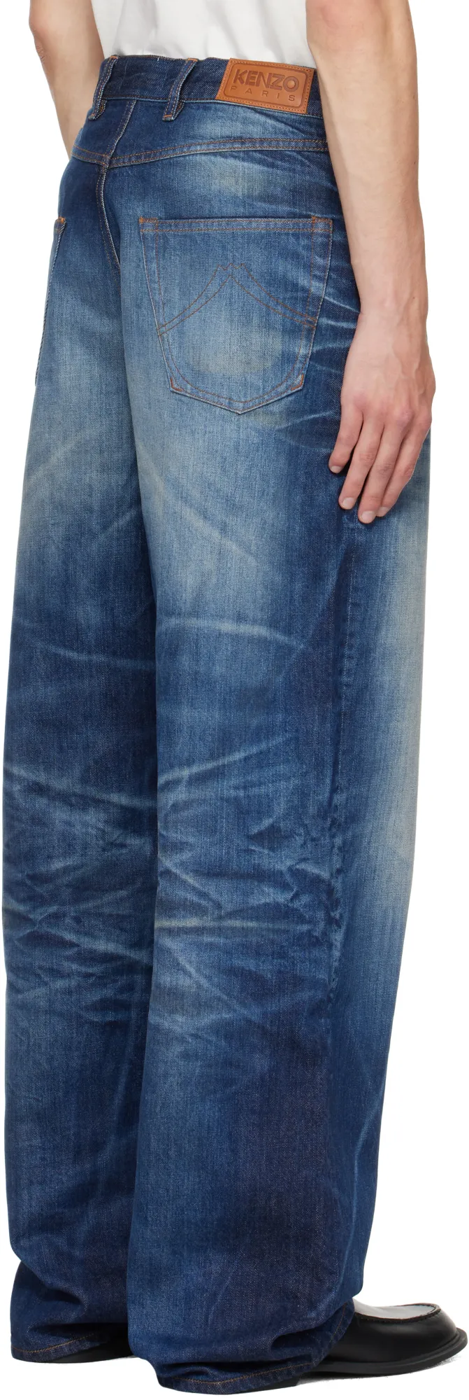 Logo Patch Straight Leg Jeans