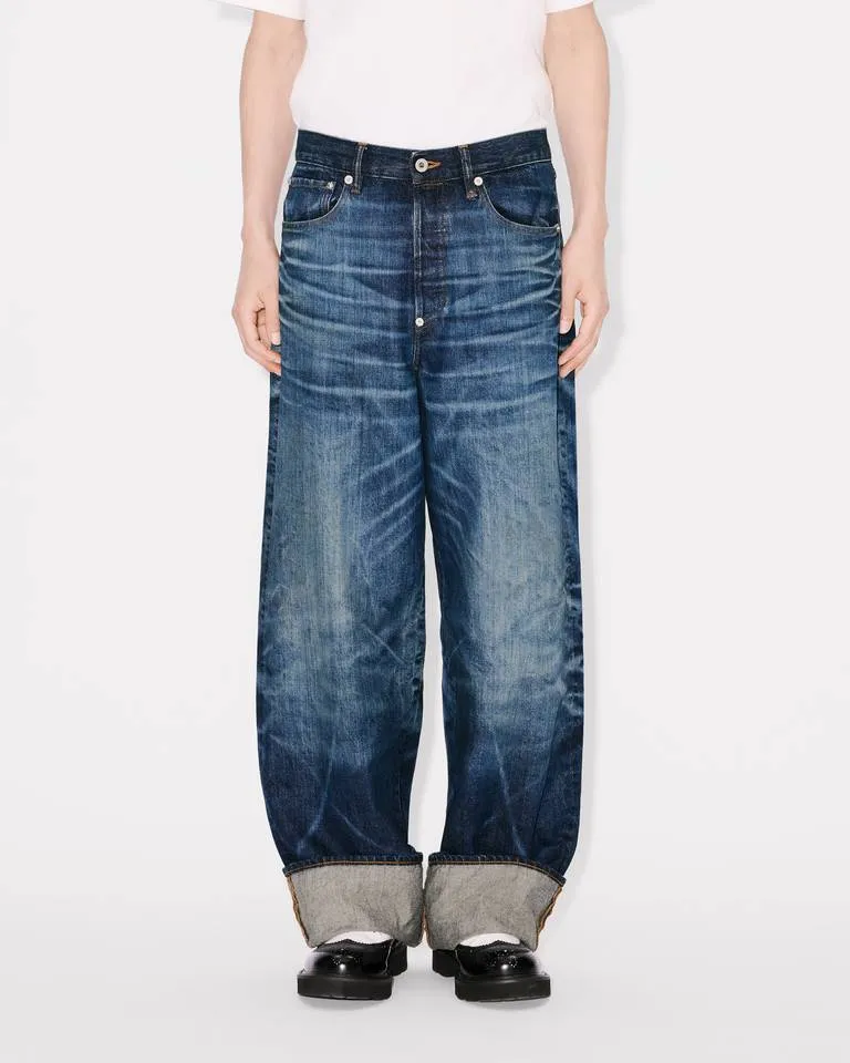Logo Patch Straight Leg Jeans