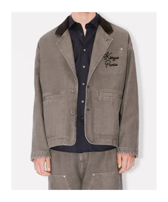 Workwear Jacket In Washed Cotton