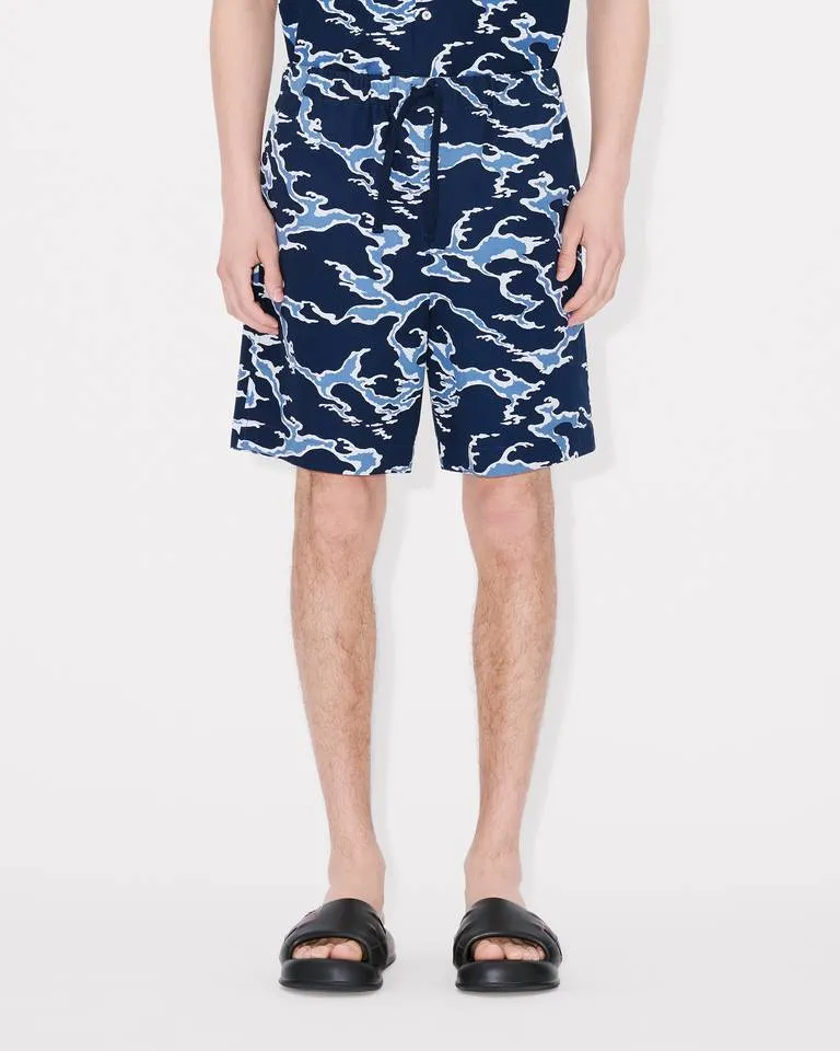 Ocean Camo Elasticated Short In Cotton