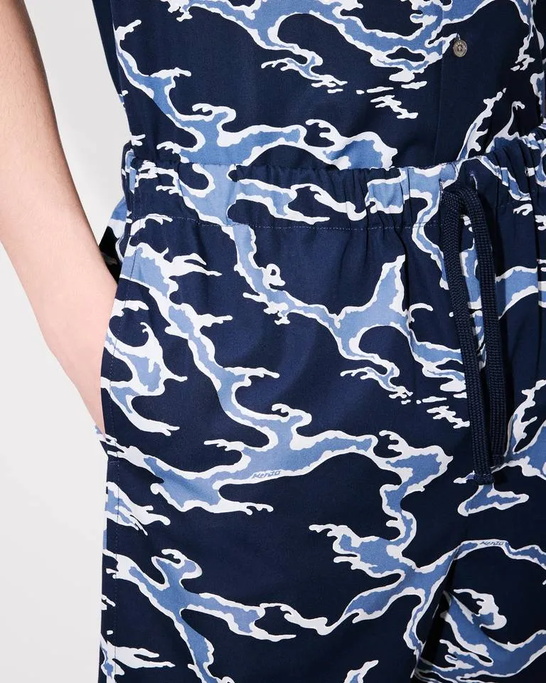 Ocean Camo Elasticated Short In Cotton