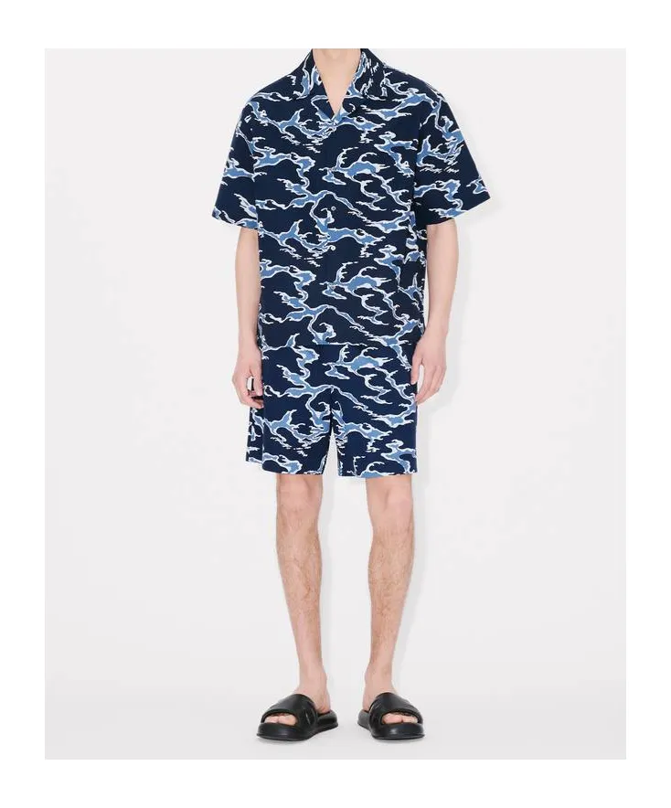 Ocean Camo Elasticated Short In Cotton