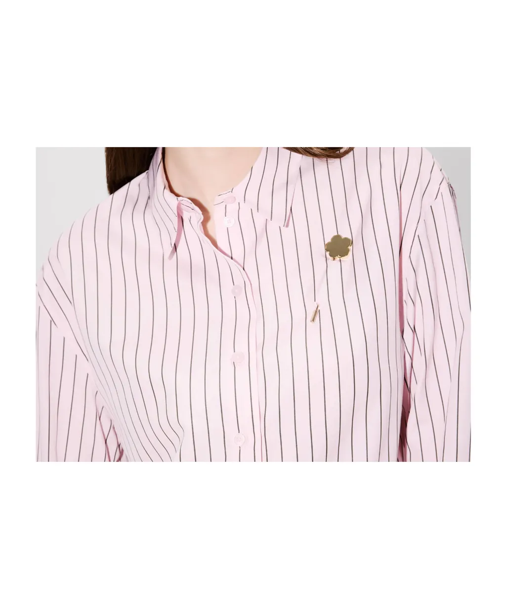 Boke Flower Pin Shirt In Cotton Poplin