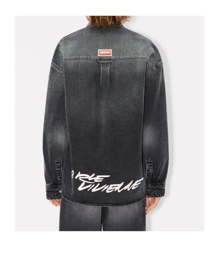 Kenzo X Futura 2000 Embroidered Workwear Shirt In Japanese Denim