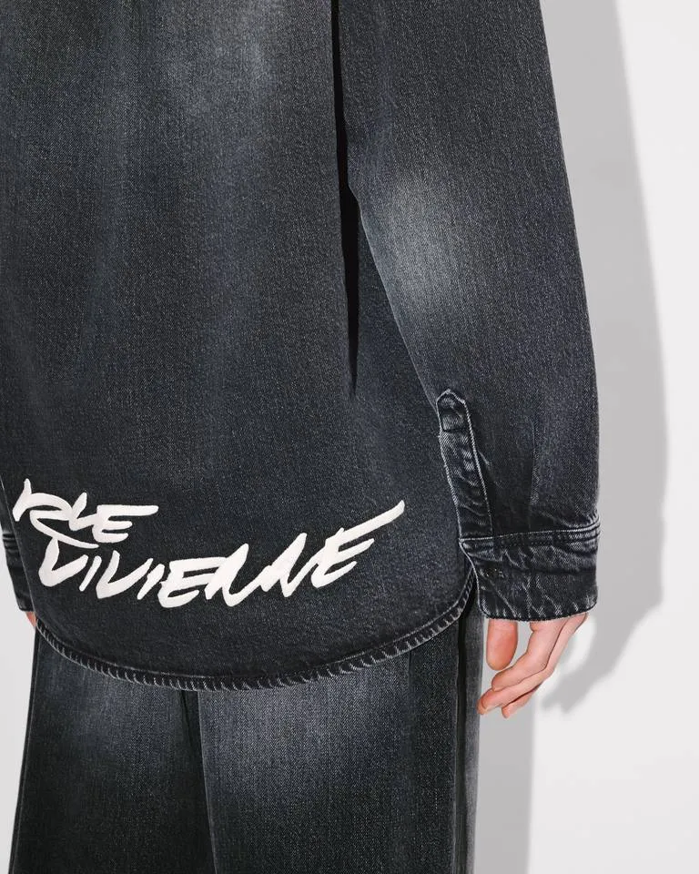 Kenzo X Futura 2000 Embroidered Workwear Shirt In Japanese Denim