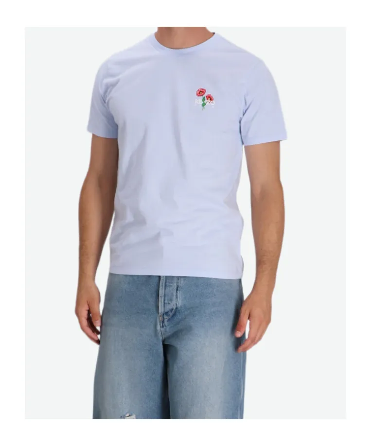Poppy Embroidered Cotton T-Shirt