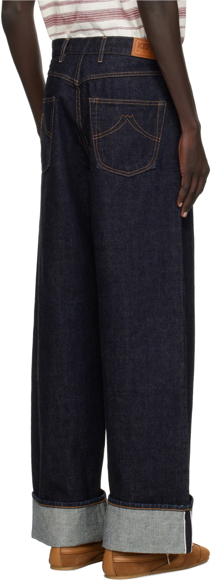 Turn Up Wide Fit Jeans In Japanese Denim