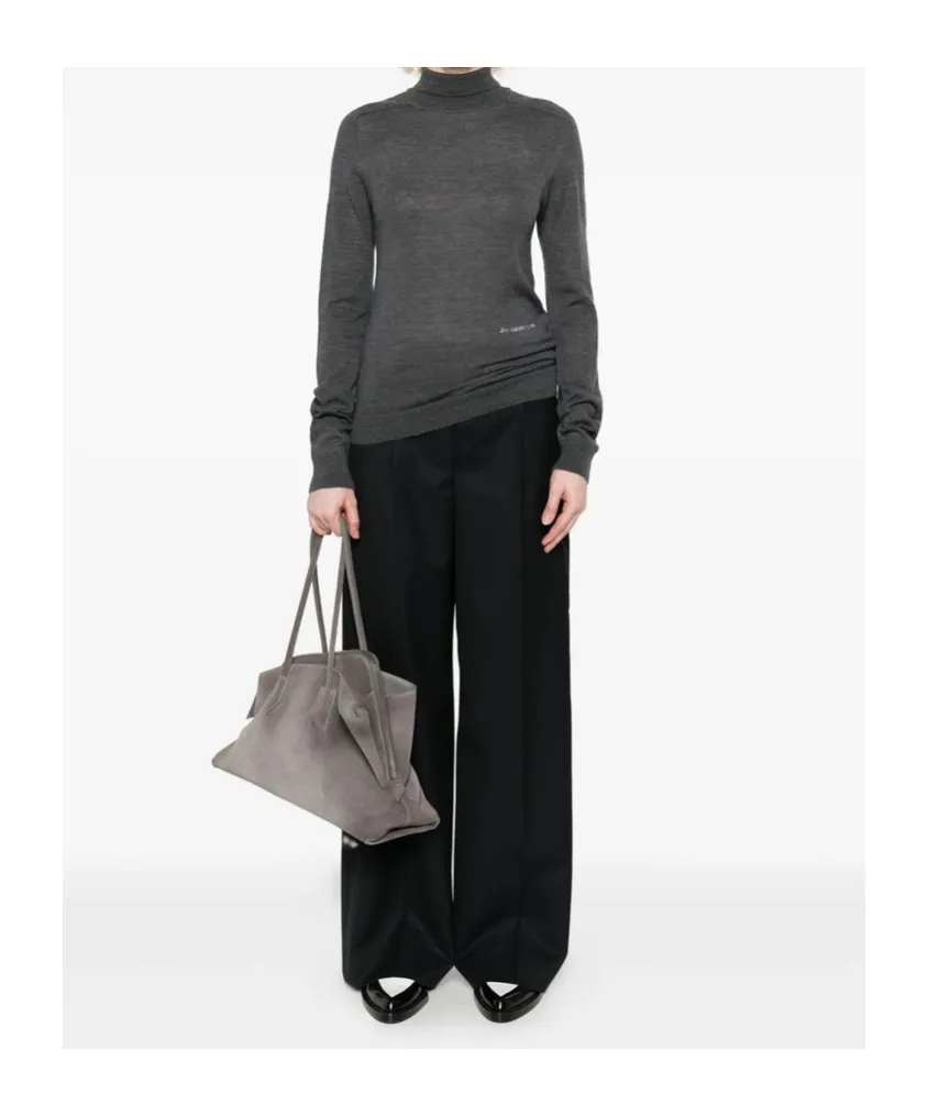 Kenzo Weave Wide Leg Pants In Wool Jacquard