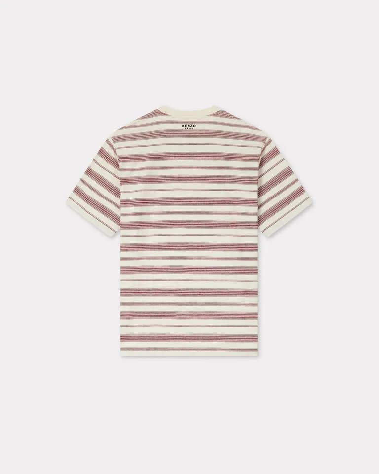 Boke Flower Striped Embroidered T-Shirt In Cotton