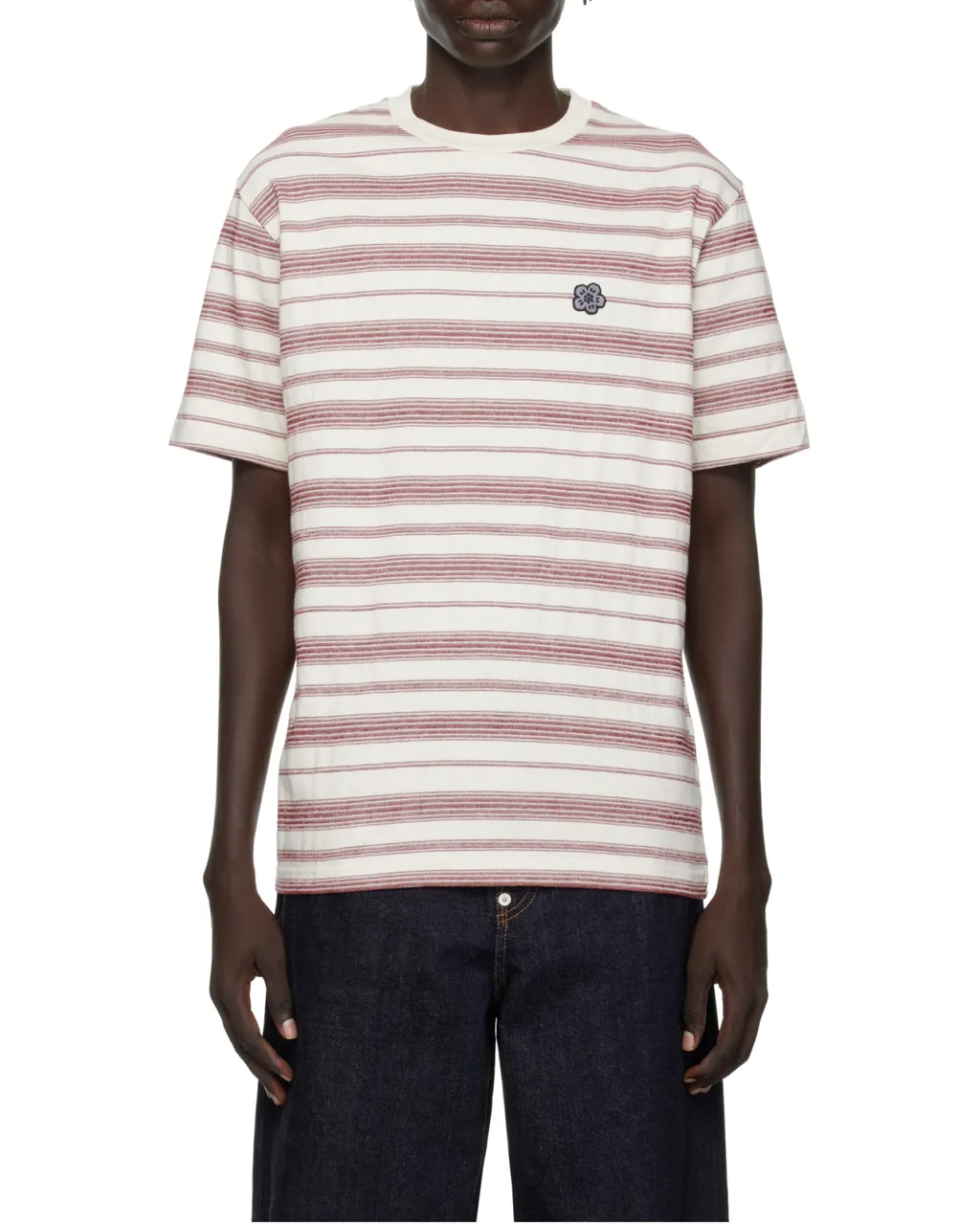 Boke Flower Striped Embroidered T-Shirt In Cotton