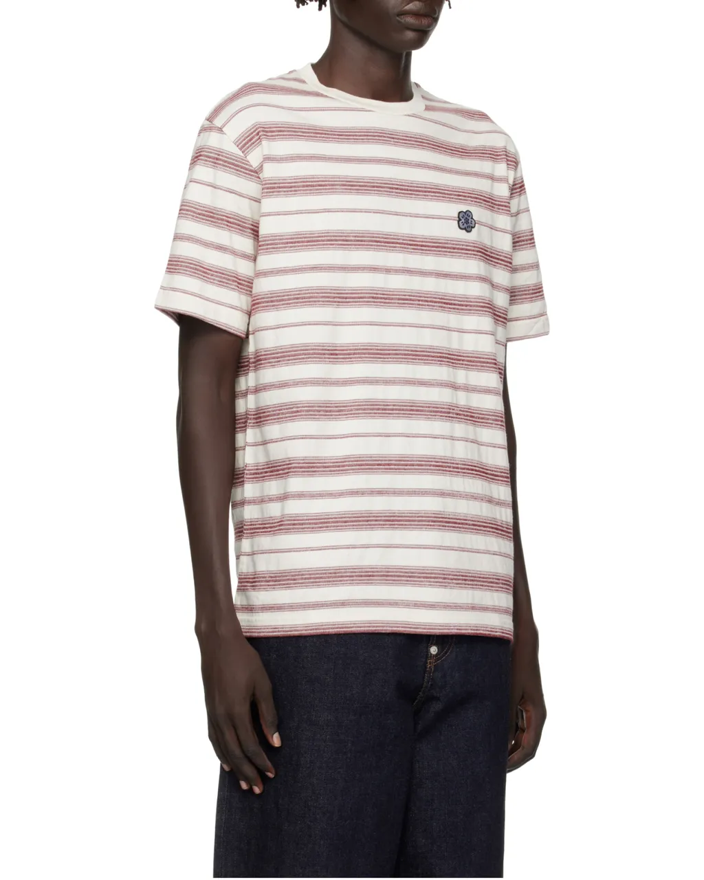 Boke Flower Striped Embroidered T-Shirt In Cotton