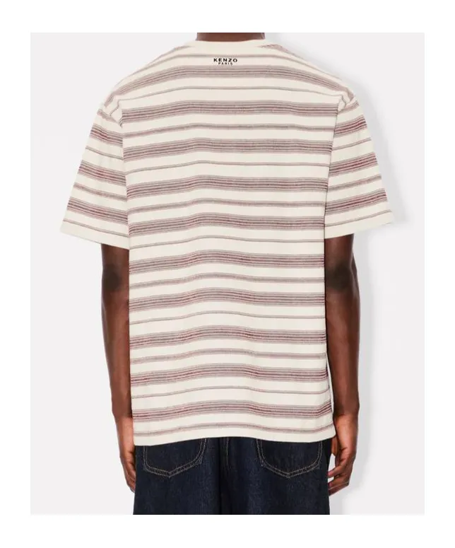 Boke Flower Striped Embroidered T-Shirt In Cotton