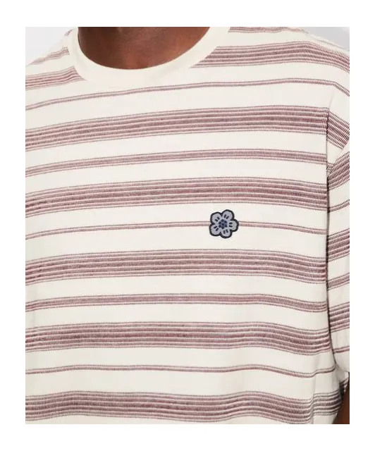 Boke Flower Striped Embroidered T-Shirt In Cotton