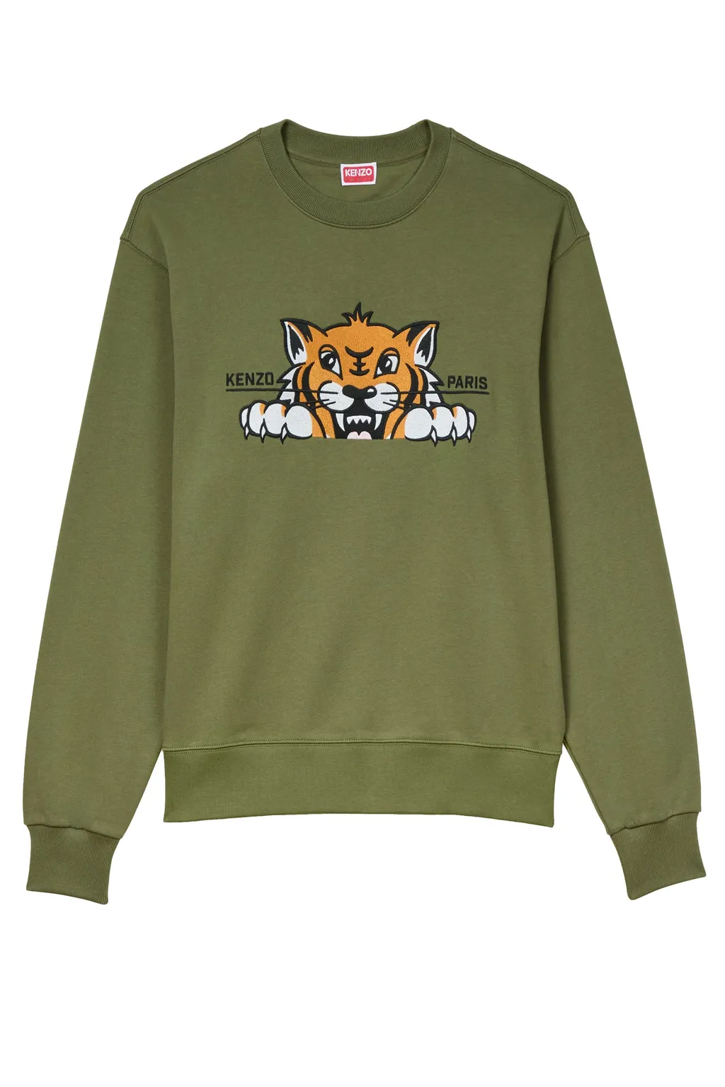 Tiger-Print Crew Neck Sweatshirt