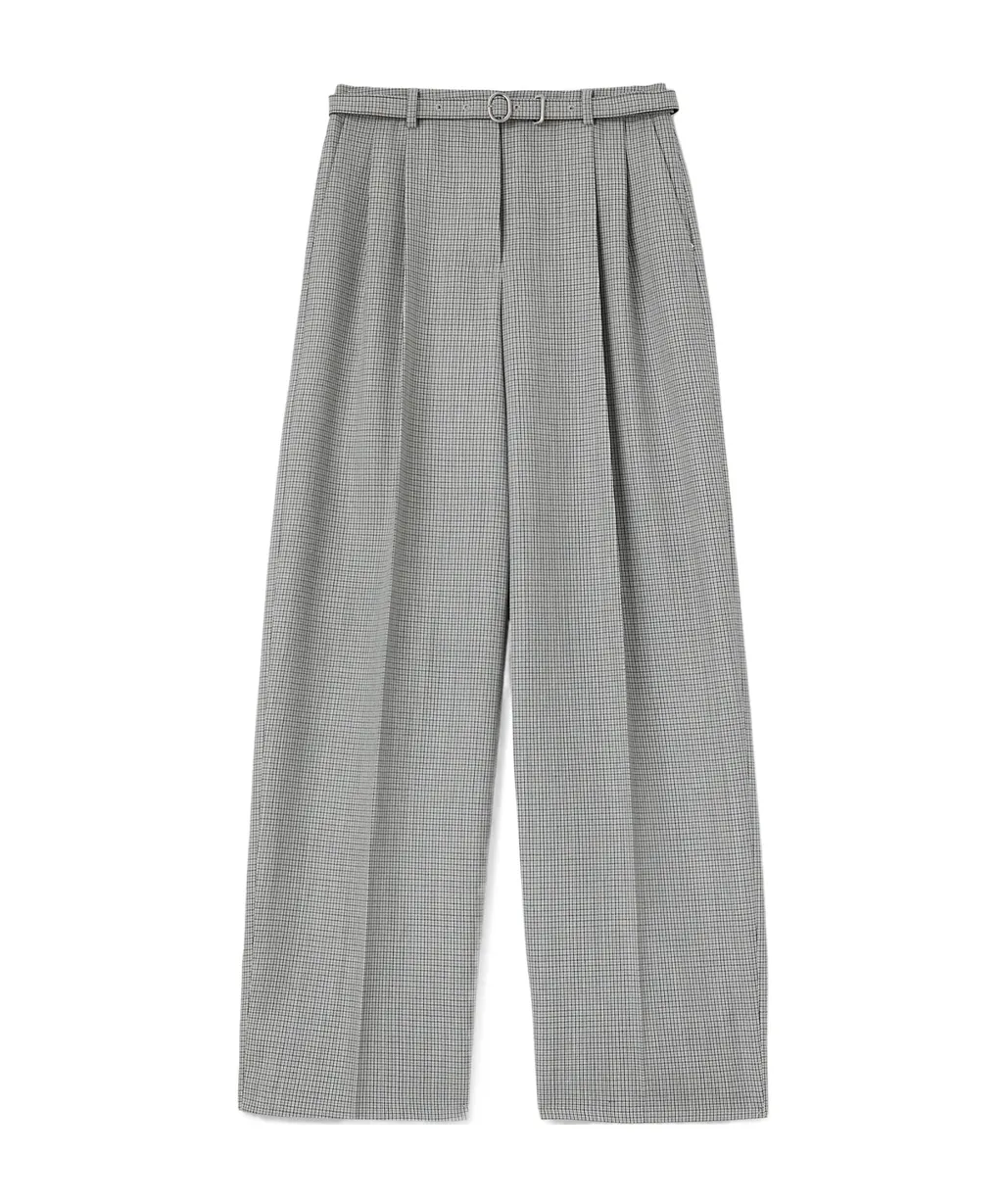 Checked Belted Trousers