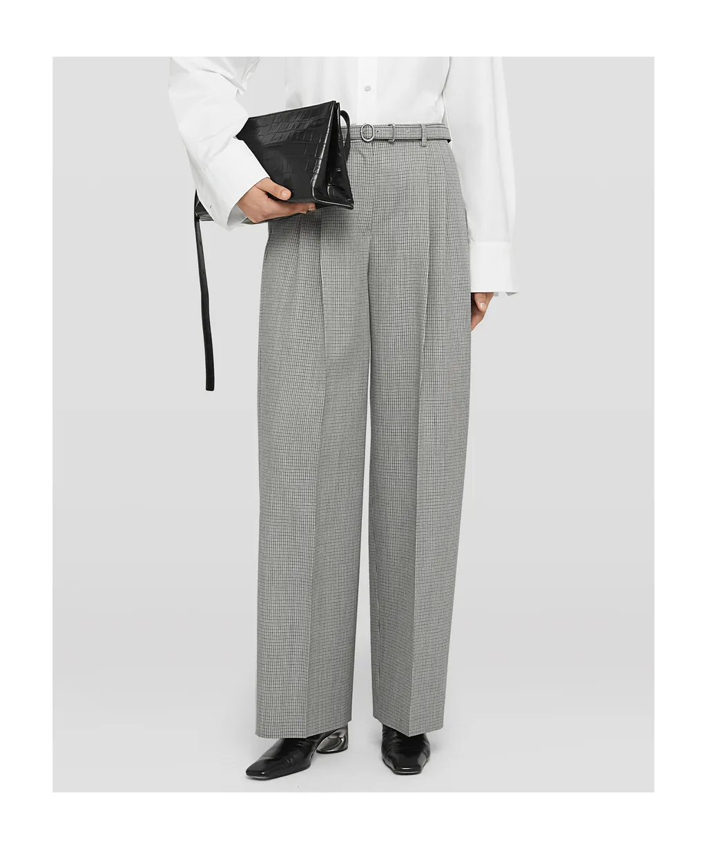Checked Belted Trousers