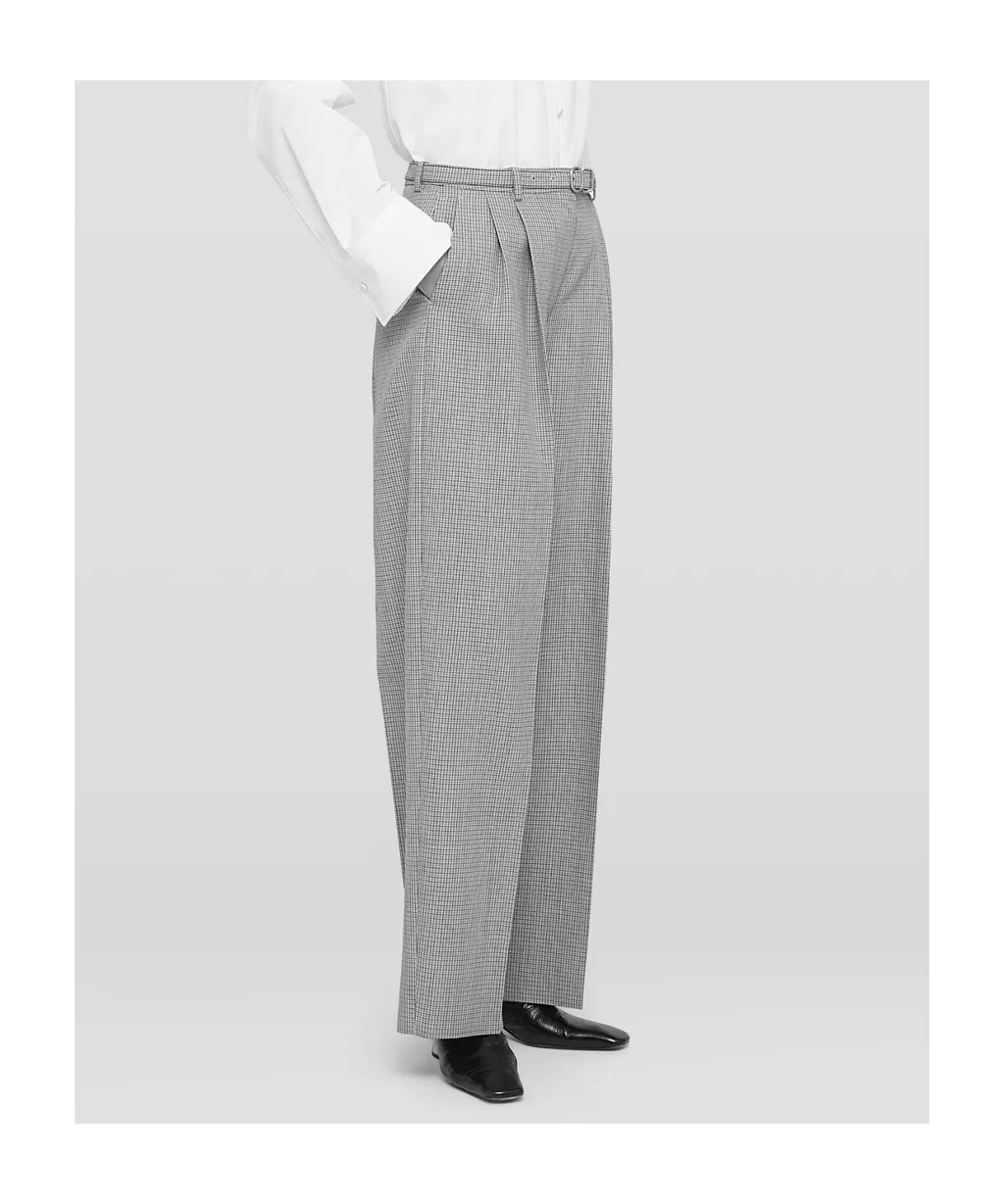 Checked Belted Trousers