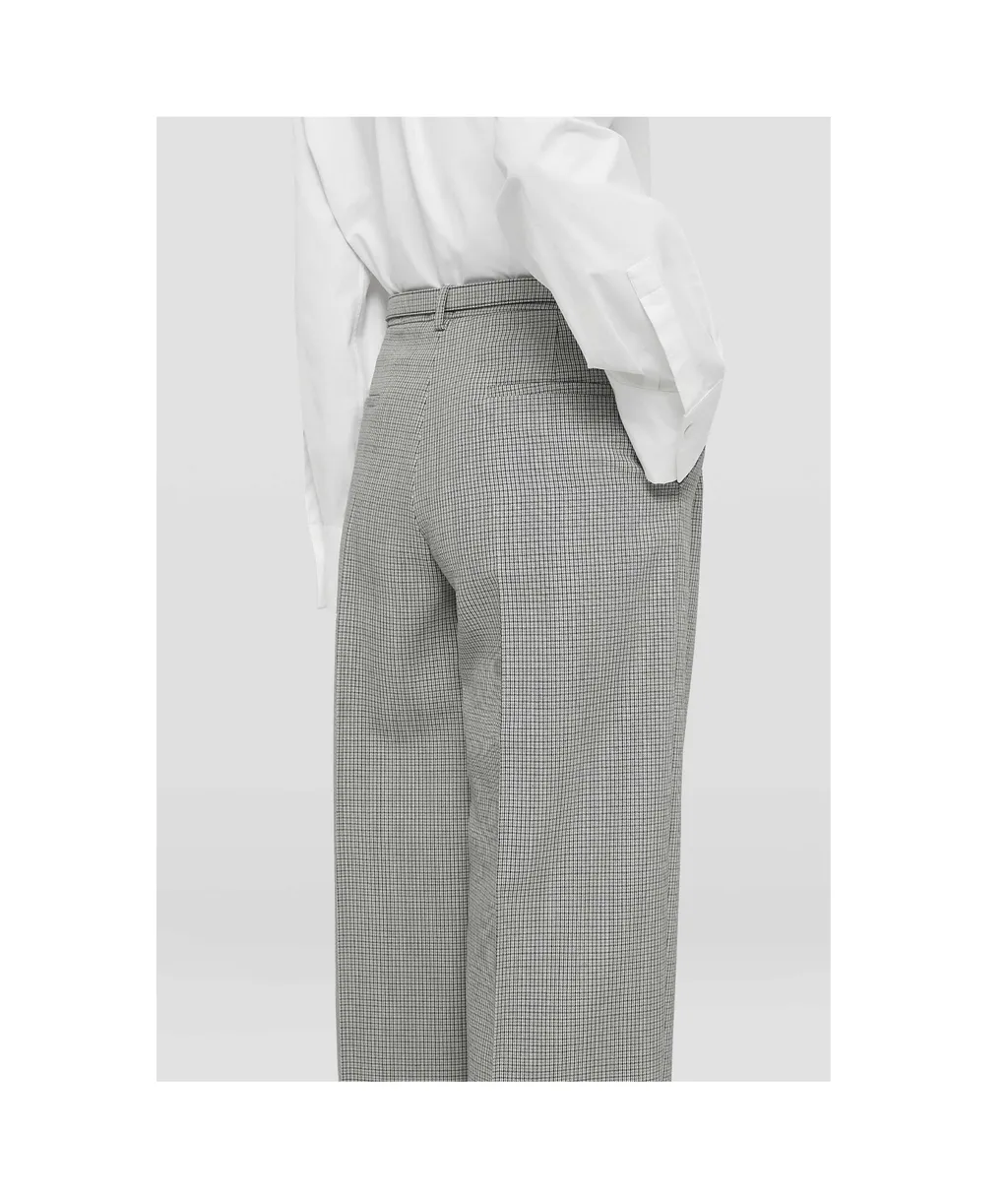 Checked Belted Trousers
