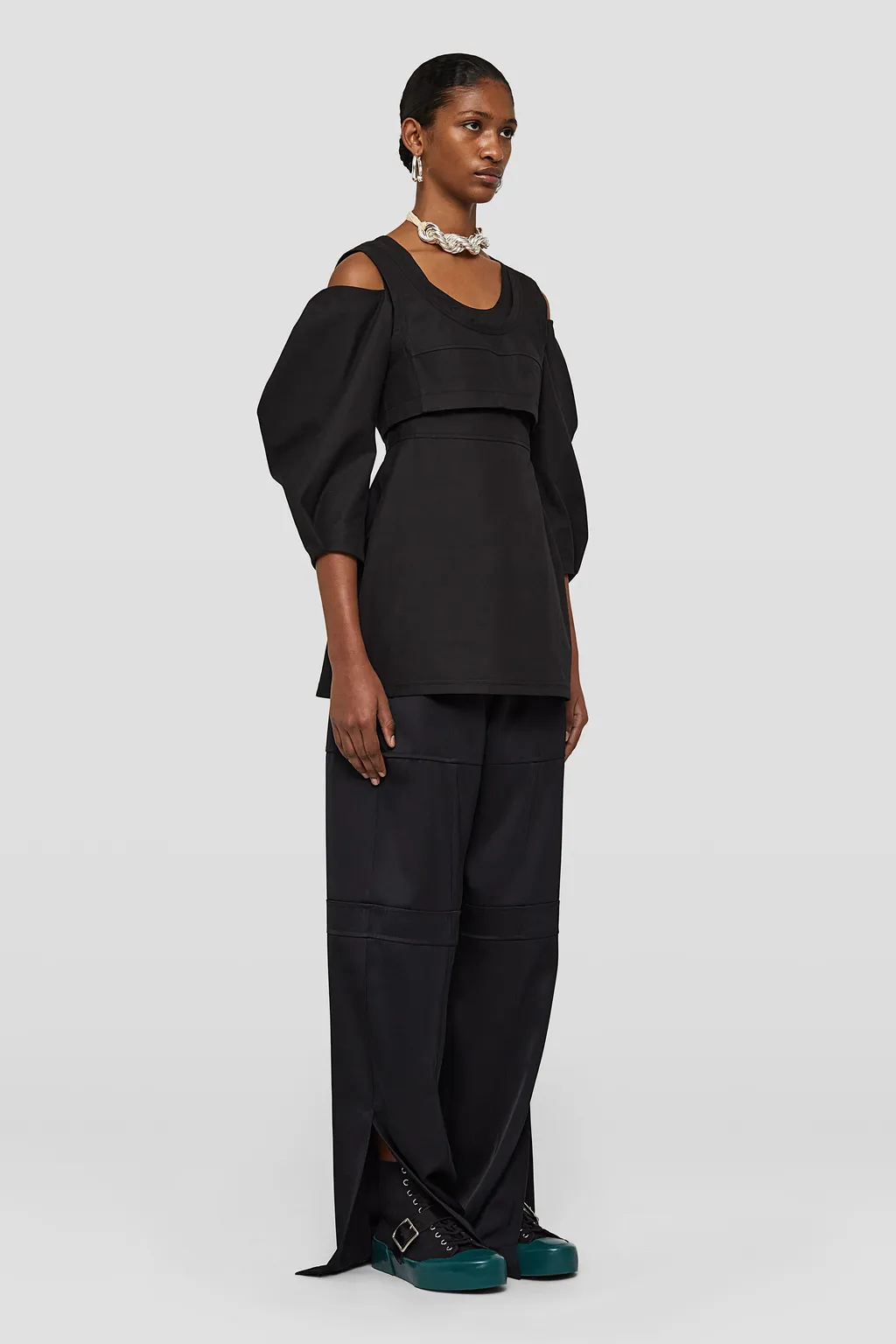 Cold-Shoulder Straight Hem Top