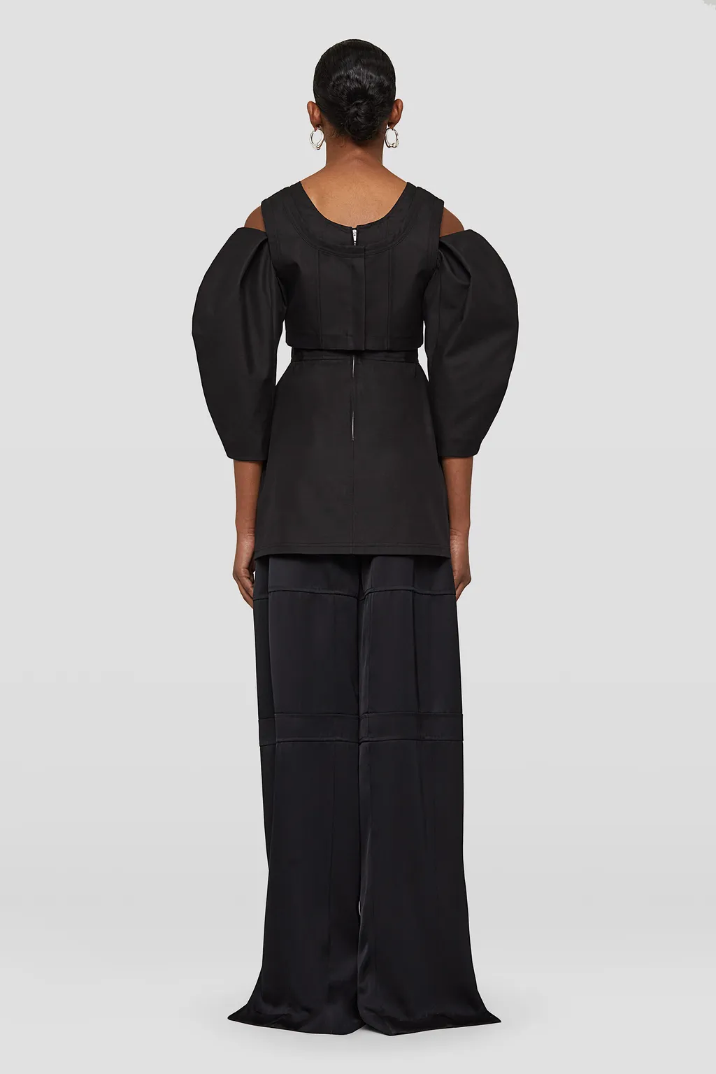 Cold-Shoulder Straight Hem Top