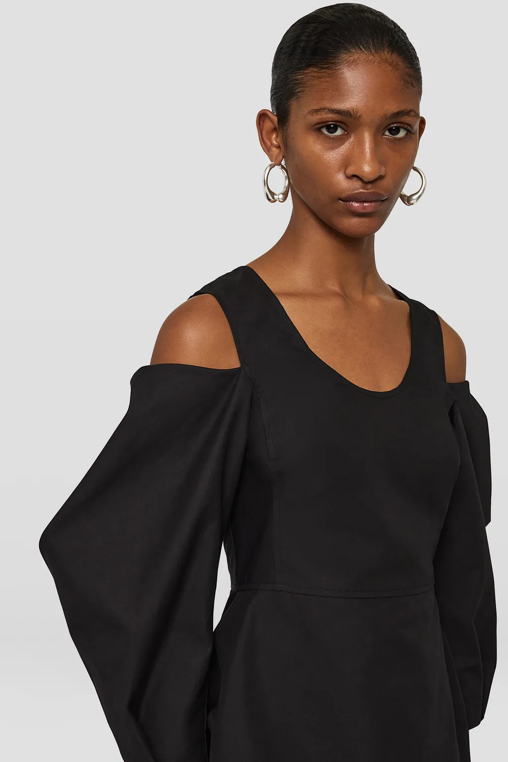 Cold-Shoulder Straight Hem Top