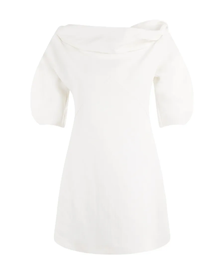 Ruched Short-Sleeved Mini Dress